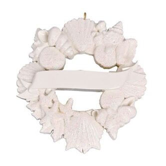 Glittered Seashells Wreath Ornament Personalize