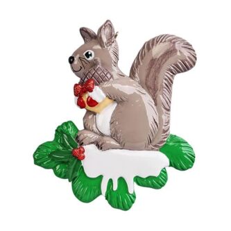 Holiday Squirrel Gifts Ornament Personalize