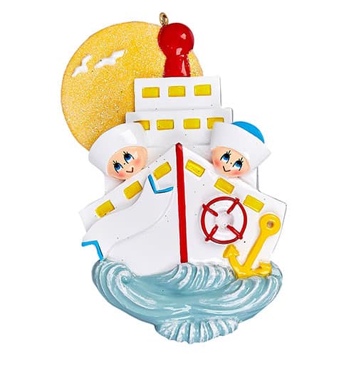 Ocean Cruise Couple Ornament Personalize