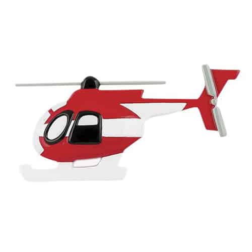 Red Helicopter Ornament Personalized