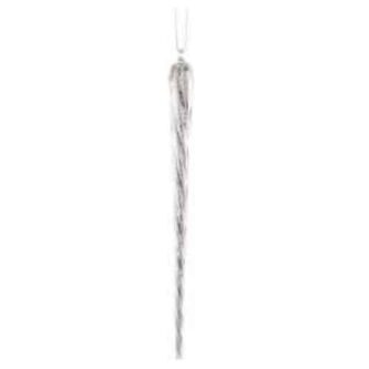 Twisted Icicle Platinum Silver Glitter Ornament