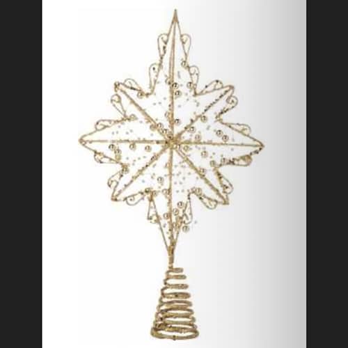 Wired Beaded Bethlehem Star Treetop