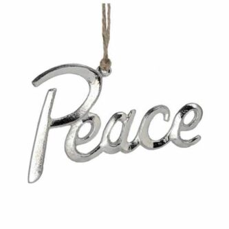 Aluminum Peace Word Ornament