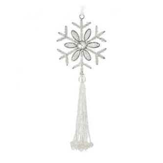 Beaded Snowflake Tassel Ornament