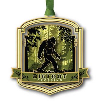 Bigfoot Crossing Woodsy Ornament