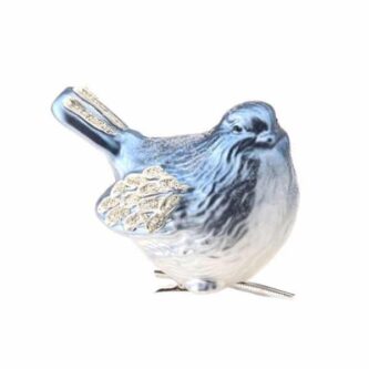 Blue Beaded Chickadee Ornament