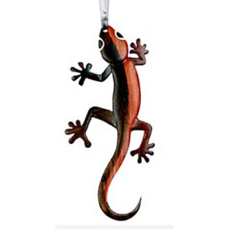 Gecko Intarsia Wooden Ornament