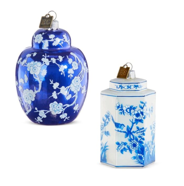 Ginger Jar Blue Ornaments