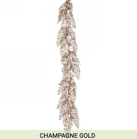 Glitter Sequin Maiden Hair Garland Champagne Gold