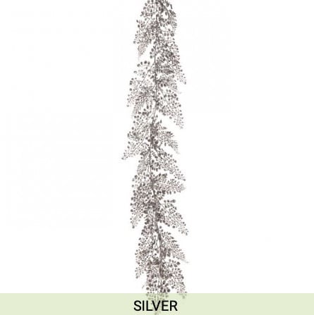 Glitter Sequin Maiden Hair Garland Silver
