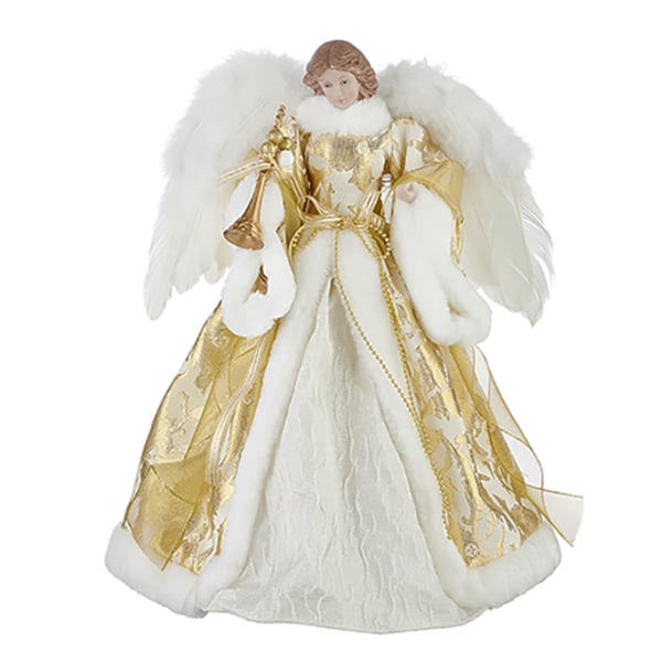 Golden Gown Trumpet Angel Tree Topper