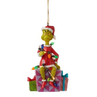 Grinch On Present Ornament By Jim Shore 6012709