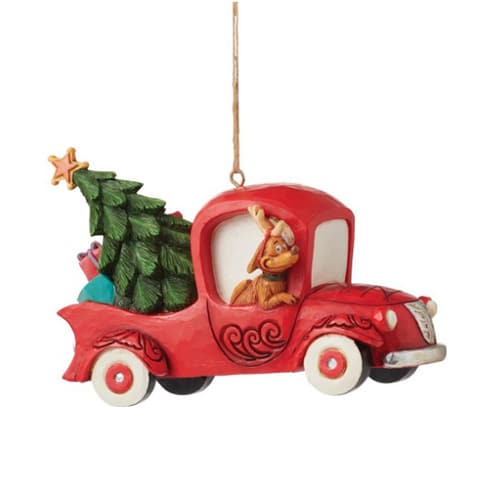 Grinch Red Truck Ornament by Jim Shore Back