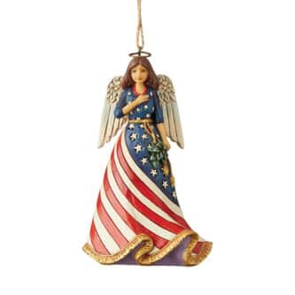 Patriotic Flag Angel Ornament By Jim Shore 6004317