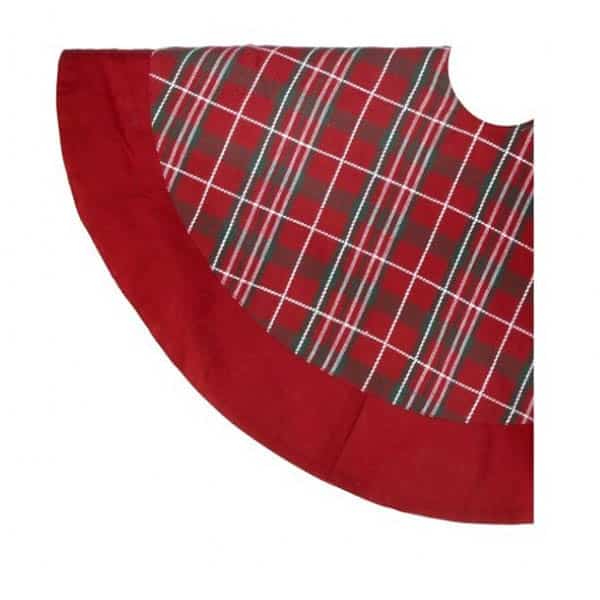 Red Plaid Check Tree Skirt 24