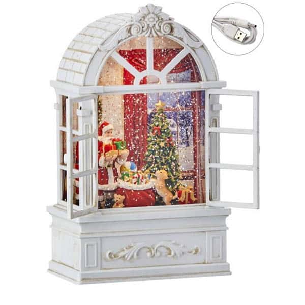 Santa Arch Winter Window Water Globe