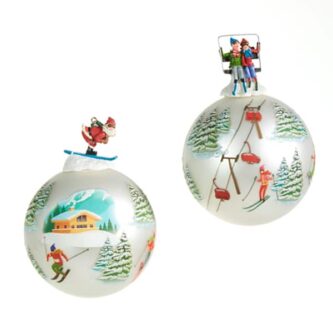 Skiers On Top Skiing Ornaments