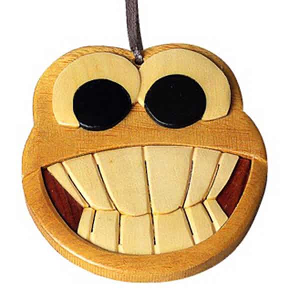 Smiley Face Intarsia Ornament