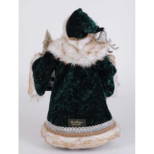 Woodland Emerald Lit Santa by Karen Didion Back