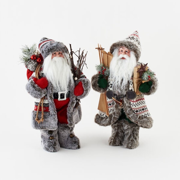 into Woods Santa Figurines