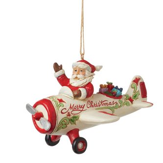 Pilot Santa Plane Ornament By Jim Shore 6012970