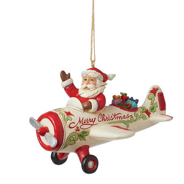 Pilot Santa Plane Ornament by Jim Shore 6012970