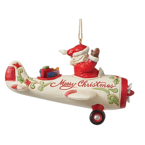 Pilot Santa Plane Ornament by Jim Shore Back