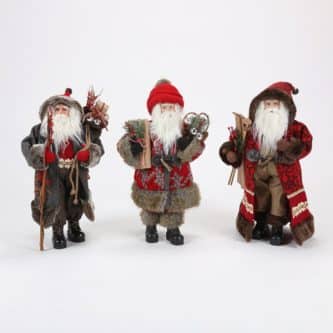 Rustic Woodsy Santa Figurines