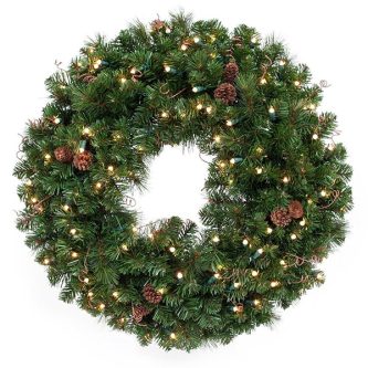 Black Forest Pine Wreath Battery Operated