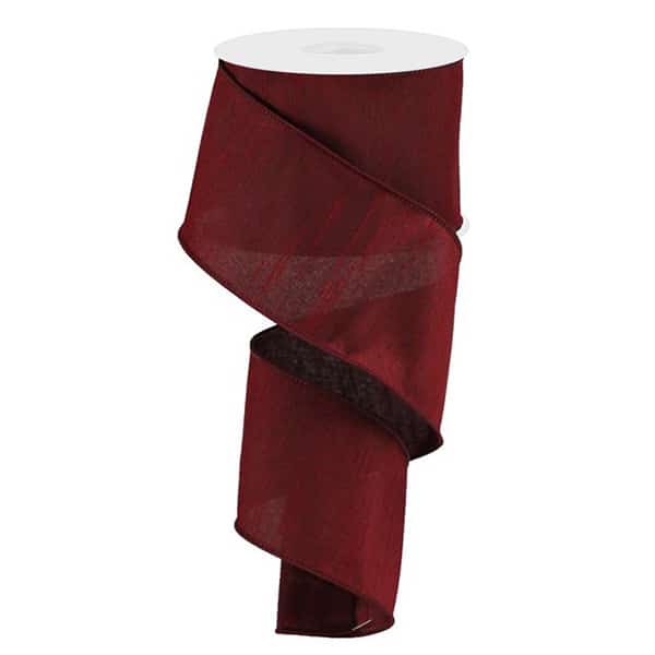 Burgundy Faux Dupioni Ribbon 25