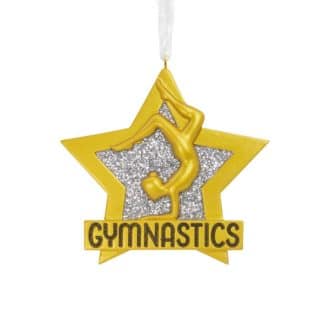 Gold Star Gymnastics Ornament Personalize