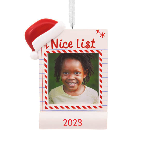 Santas Nice List 2023 Frame Ornament