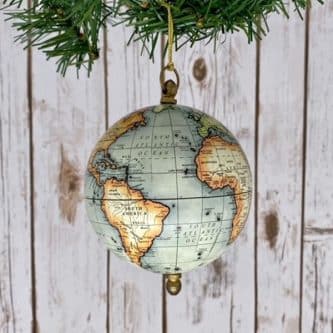 World Paper Map Ornament
