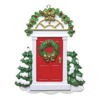 Decorated Red Door Personalize Ornament