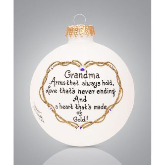 Gold Heart Grandma Ball Ornament