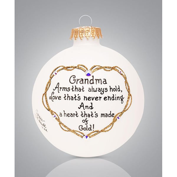 Gold Heart Grandma Ball Ornament Christmas Store