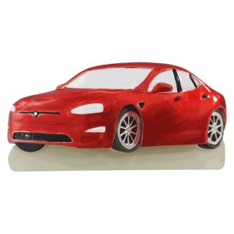 Red Electric Car Ornament Personalize