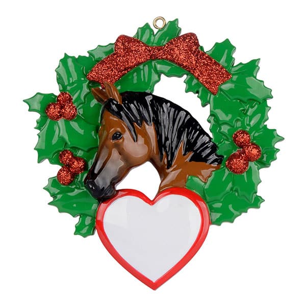 Arabian Horse in Wreath Ornament Personalized