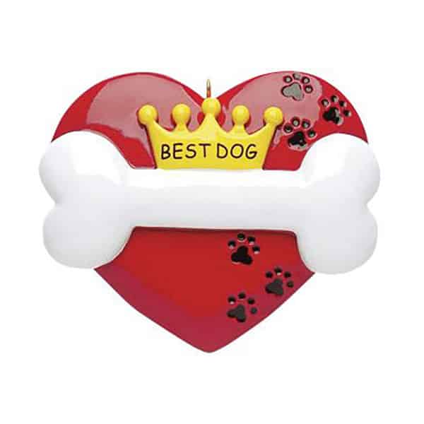 Best Dog Heart Ornament Personalized