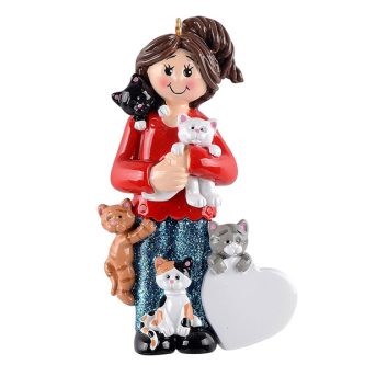 Loving Cat Lady Ornament Personalize