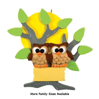 Owl Tree Family Ornament Personalize 2