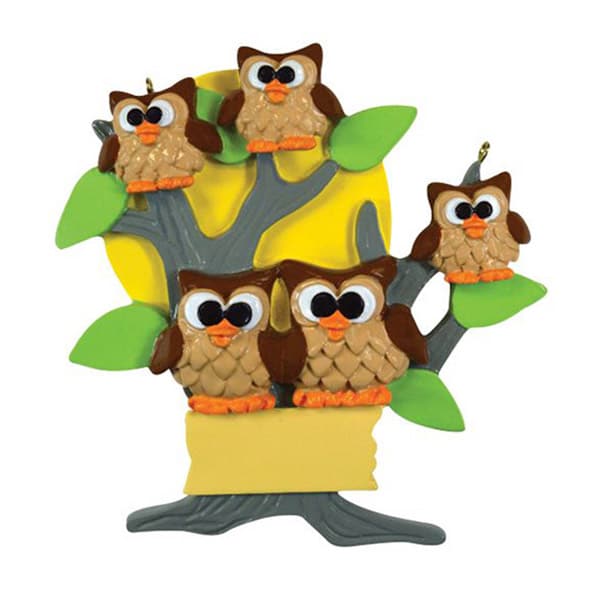 Owl Tree Family Ornament Personalize 5