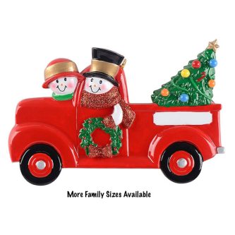 Red Truck Family Ornament Personalized 2 2