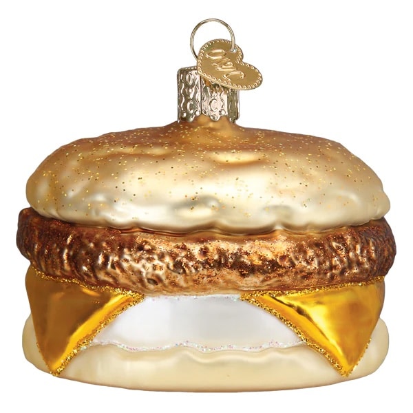 Breakfast Sandwich Ornament Old World Christmas Back