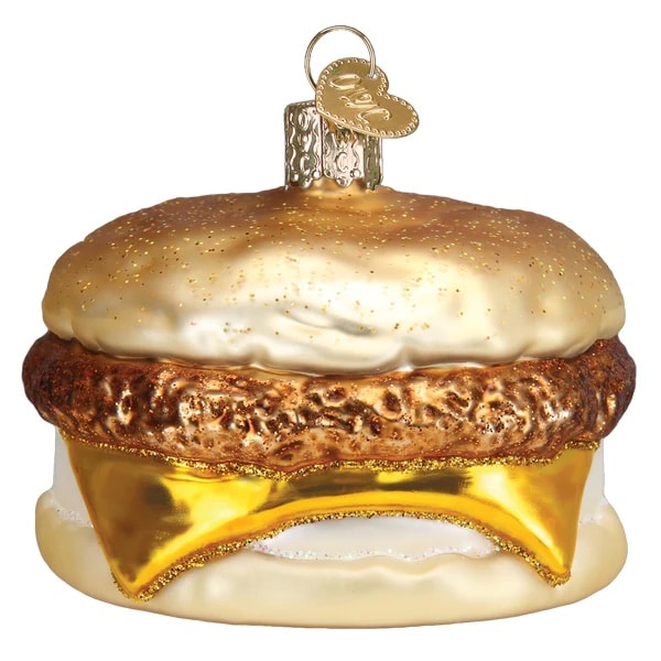 Breakfast Sandwich Ornament Old World Christmas Side