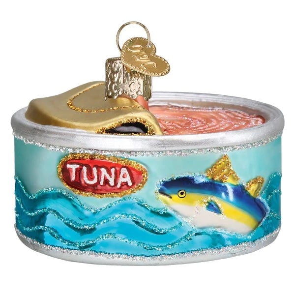 Can of Tuna Ornament Old World Christmas Front of Can