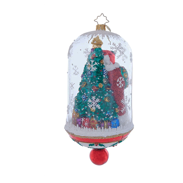 Holly Holiday Dome Santa by Radko Back