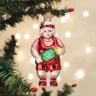 Pickleball Mrs Claus Ornament Old World Christmas