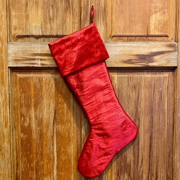 Stocking Dupioni Look Metallic Red