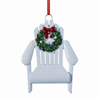 Adirondack Wreath Chair Ornament Personalize